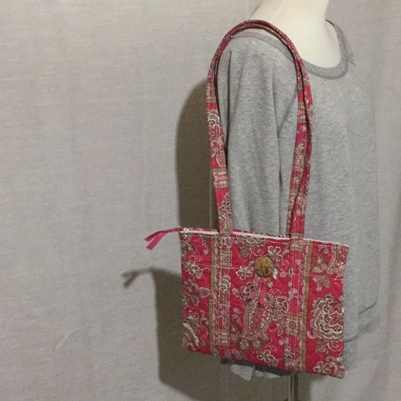 R & W Creations Handbags - Handmade Cloth Long Strap Purse Zipper Closure